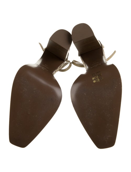 Fendi Zucca FF Logo Velvet D'Orsay Pumps