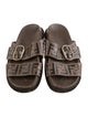 Fendi Zucca FF Logo Leather Slides