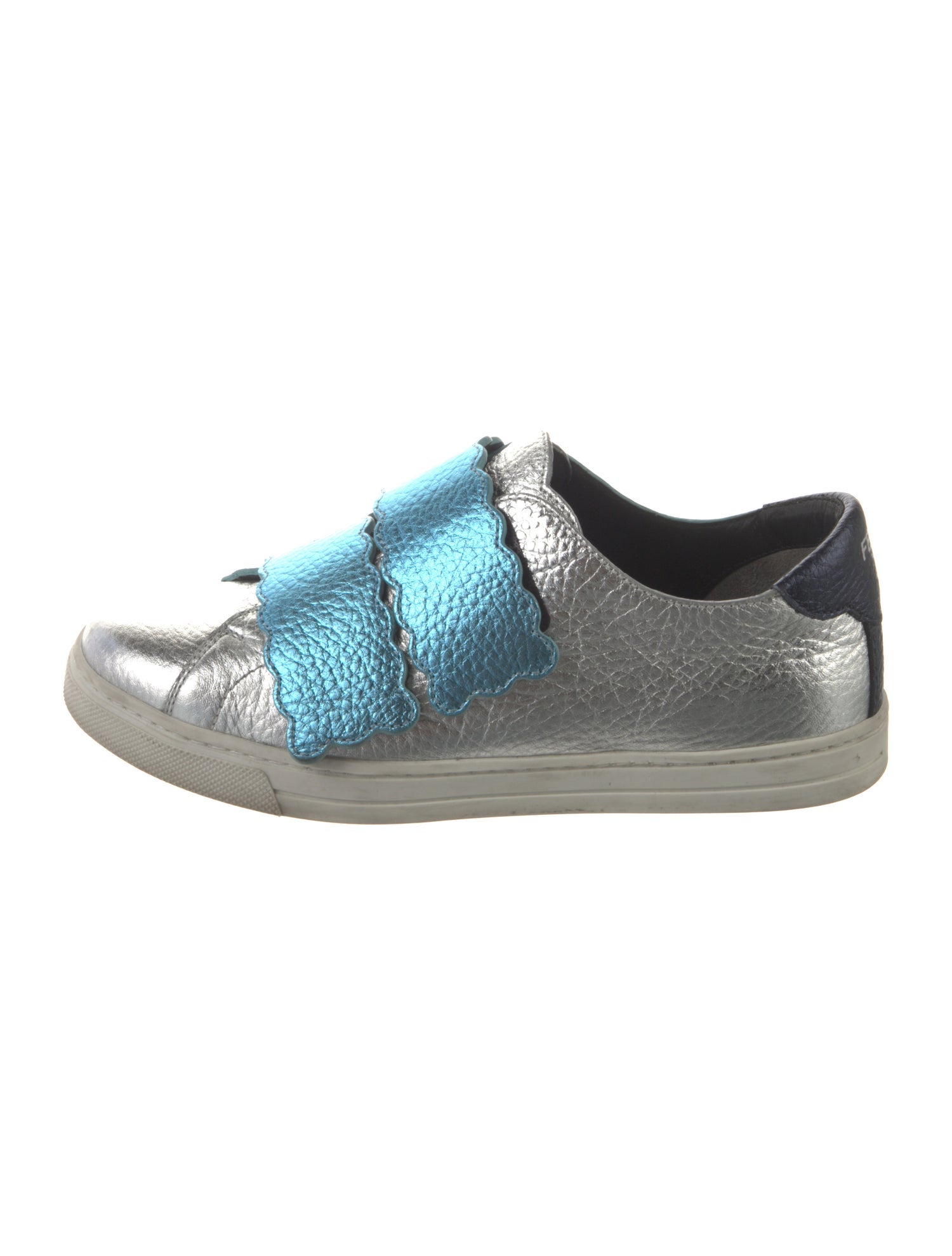 Fendi Leather Colorblock Pattern Sneakers
