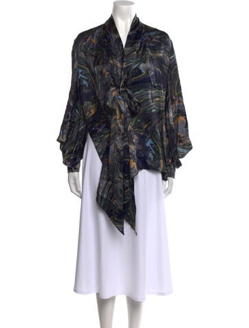 Fendi Tops Silk Printed Blouse M