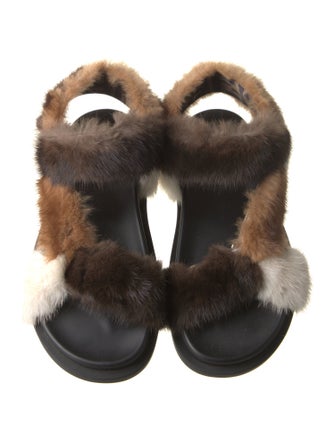 Fendi Zucca FF Logo Mink Sandals