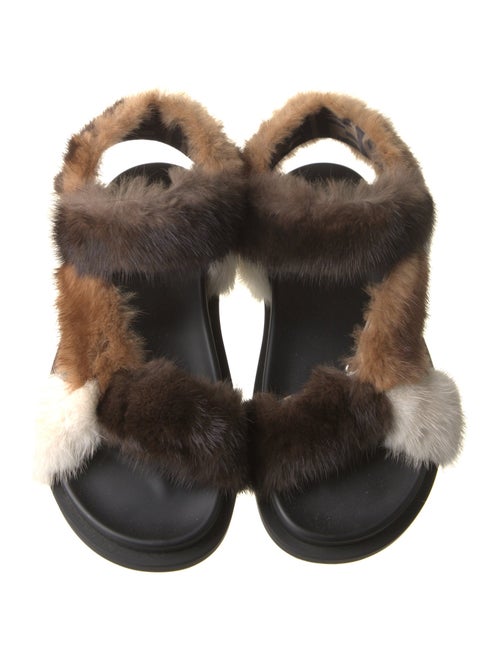 Fendi Zucca FF Logo Mink Sandals