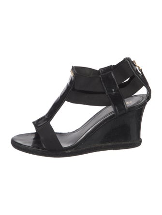 Fendi Patent Leather T-Strap Sandals