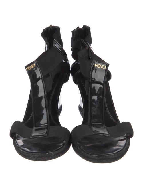 Fendi Patent Leather T-Strap Sandals