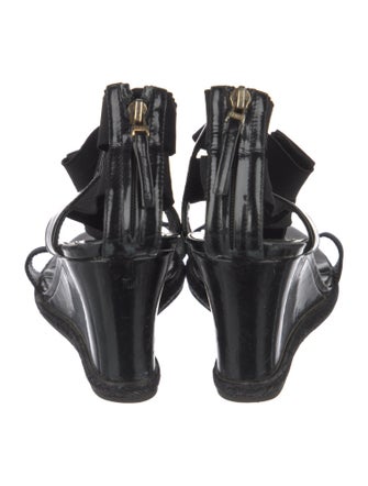 Fendi Patent Leather T-Strap Sandals