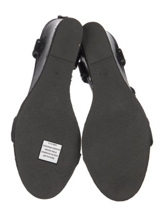 Fendi Patent Leather T-Strap Sandals