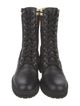 Fendi Zucca FF Logo Leather Combat Boots