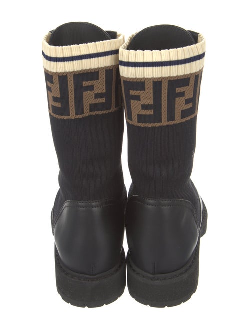 Fendi Zucca FF Logo Leather Combat Boots