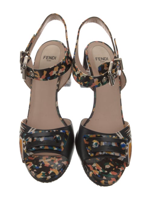 Fendi Leather Printed Sandals