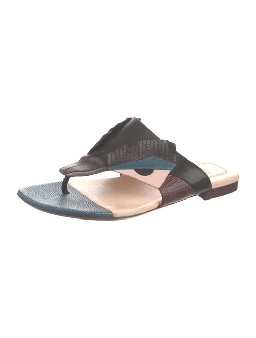 Fendi Monsters Motif Leather Slides