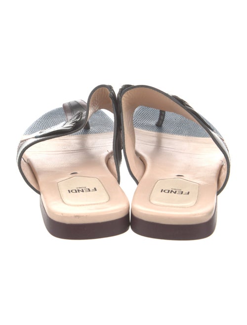 Fendi Monsters Motif Leather Slides