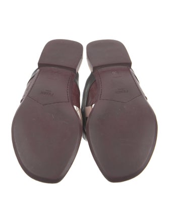 Fendi Monsters Motif Leather Slides