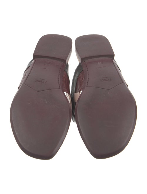 Fendi Monsters Motif Leather Slides