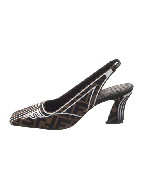 Fendi Zucca FF Logo Neoprene Slingback Pumps