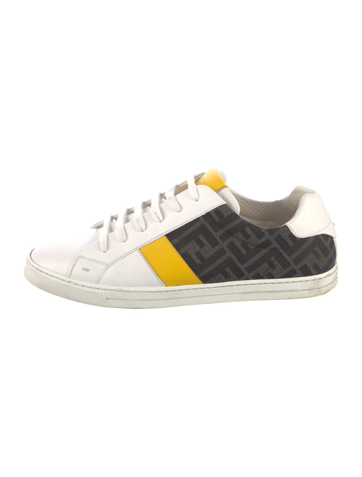 Fendi Zucca FF Logo Leather Sneakers
