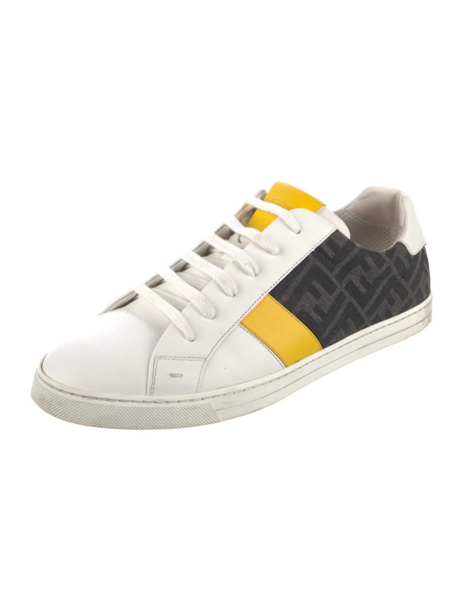 Fendi Zucca FF Logo Leather Sneakers