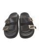 Fendi Zucca FF Logo Leather Slides
