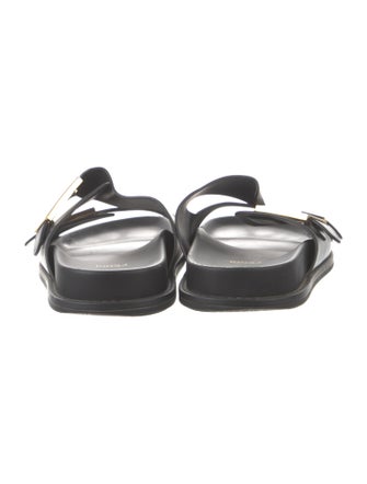 Fendi Zucca FF Logo Leather Slides