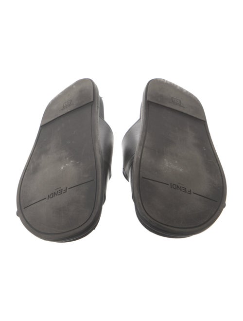 Fendi Zucca FF Logo Leather Slides