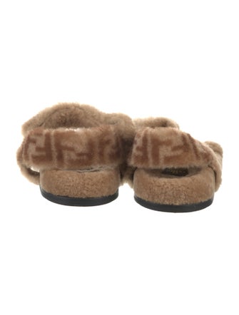Fendi Zucca FF Logo Shearling Espadrilles