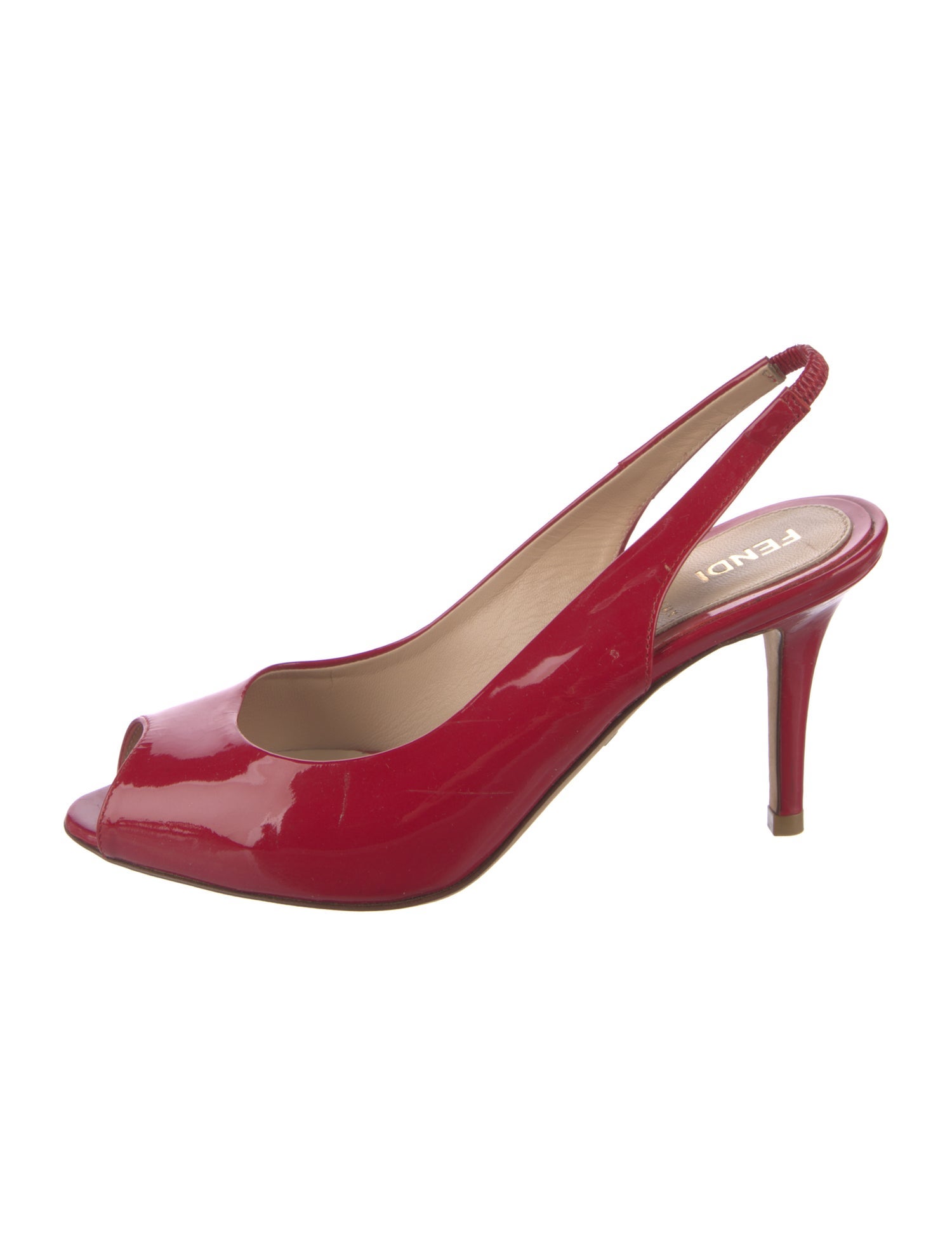 Fendi Patent Leather Slingback Pumps