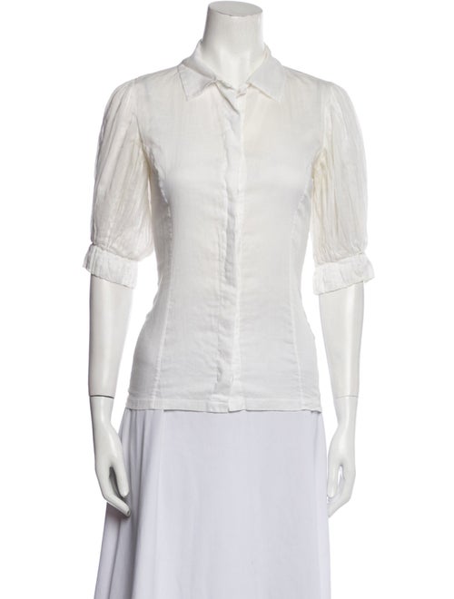 Fendi Short Sleeve Button-Up Top