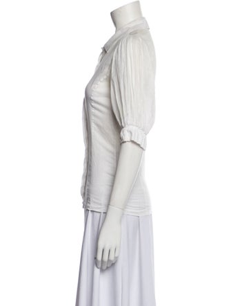 Fendi Short Sleeve Button-Up Top