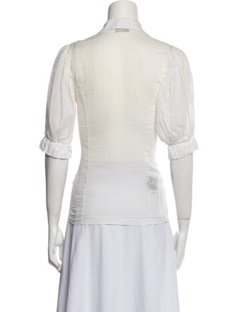 Fendi Short Sleeve Button-Up Top