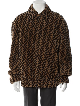 Fendi Zucca FF Logo Printed Peacoat