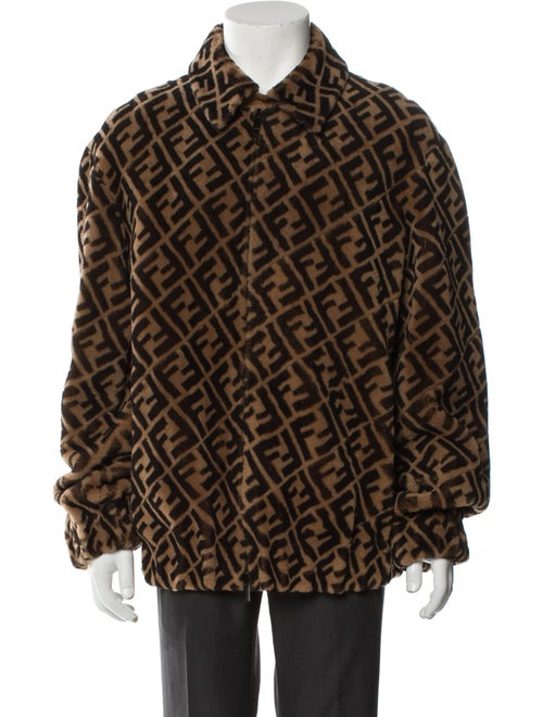 Fendi Zucca FF Logo Printed Peacoat