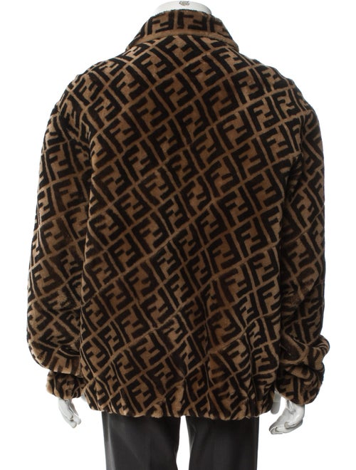 Fendi Zucca FF Logo Printed Peacoat