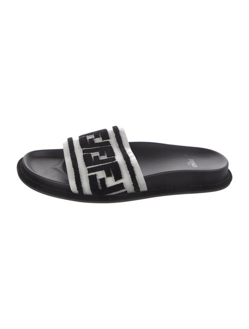 Fendi Zucca FF Logo Leather Slides