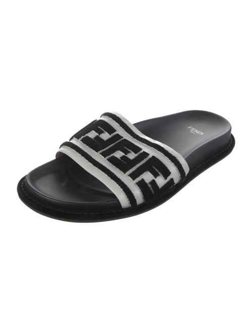 Fendi Zucca FF Logo Leather Slides