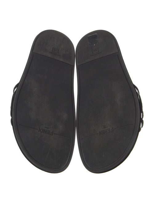 Fendi Zucca FF Logo Leather Slides