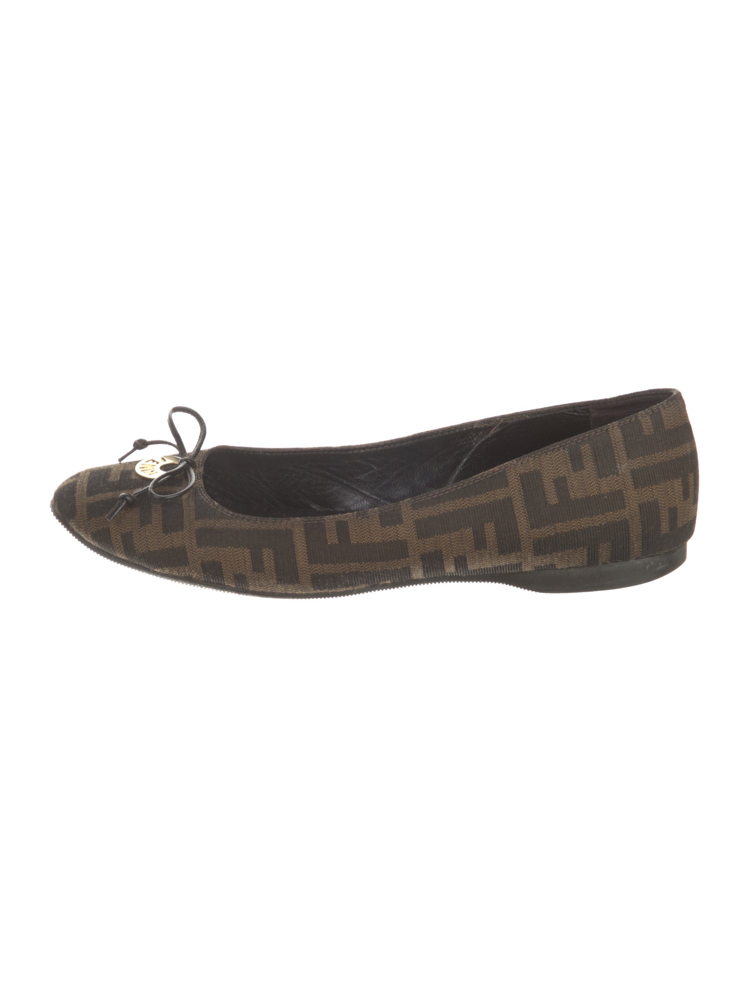 Fendi Zucca FF Logo Canvas Flats
