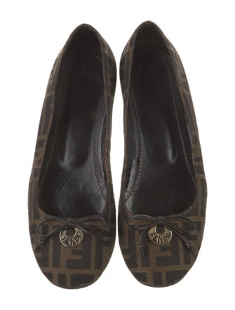 Fendi Zucca FF Logo Canvas Flats
