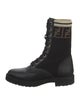 Fendi Zucca FF Logo Leather Combat Boots