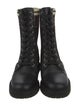 Fendi Zucca FF Logo Leather Combat Boots