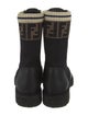 Fendi Zucca FF Logo Leather Combat Boots