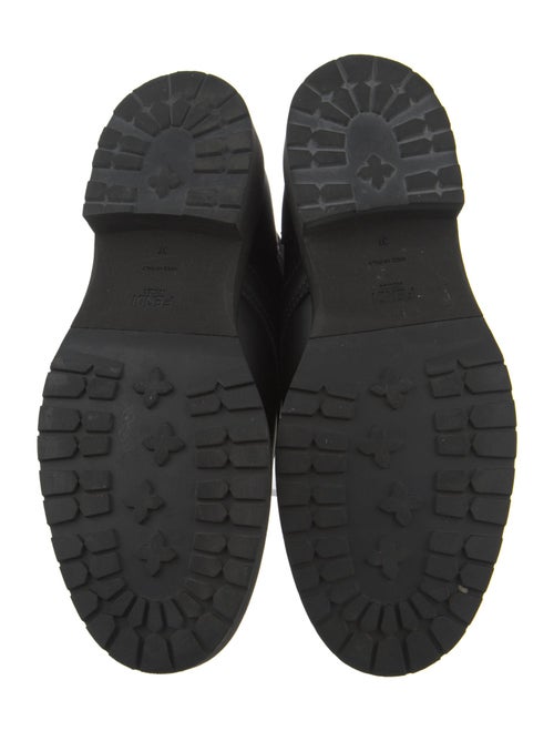 Fendi Zucca FF Logo Leather Combat Boots