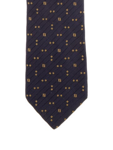 Fendi Ties Men's Zucca Logo Print Tie