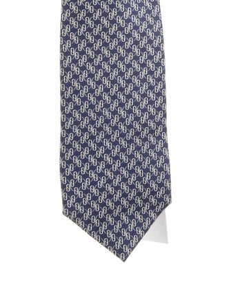 Fendi Men's Zucca Logo Pattern Print Tie