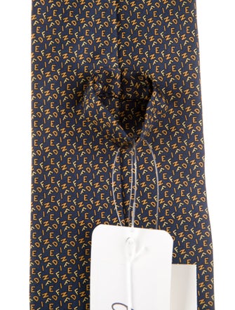 Fendi Men's Gumbled Logo Print Tie