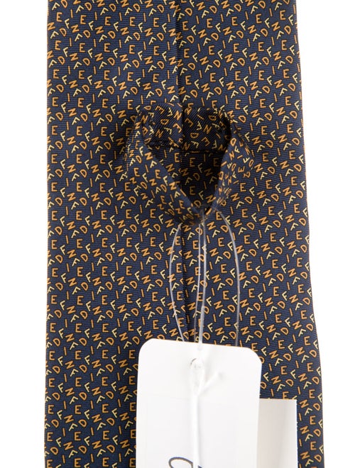 Fendi Men's Gumbled Logo Print Tie