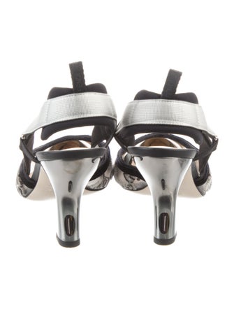 Fendi Mesh Printed Slingback Pumps