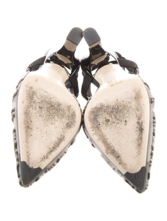 Fendi Mesh Printed Slingback Pumps