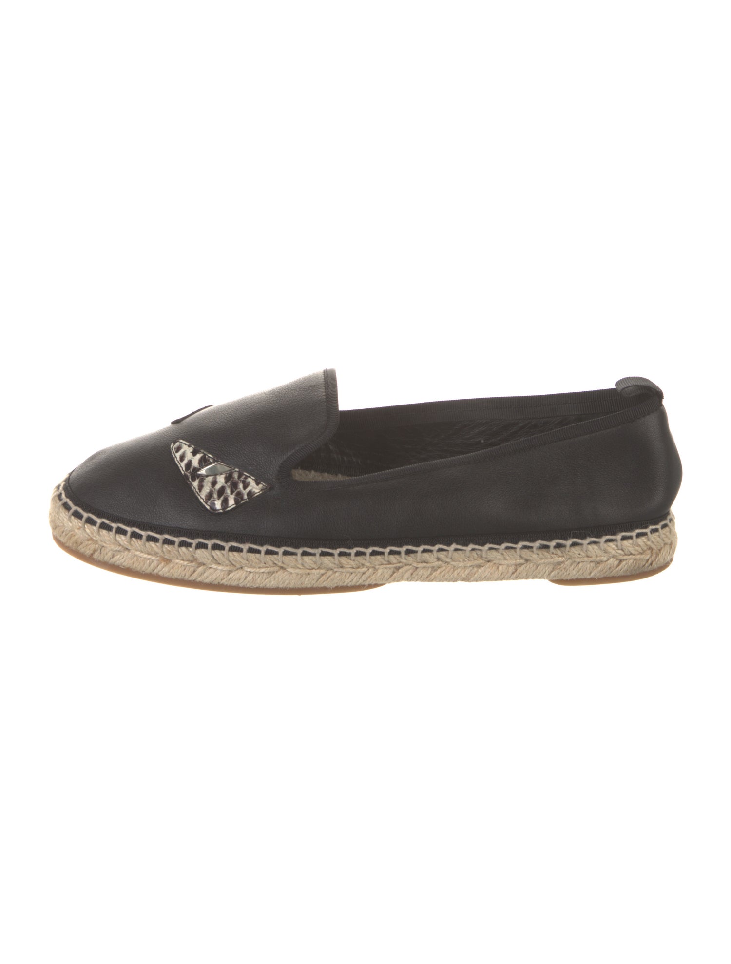 Fendi Leather Studded Accents Espadrilles