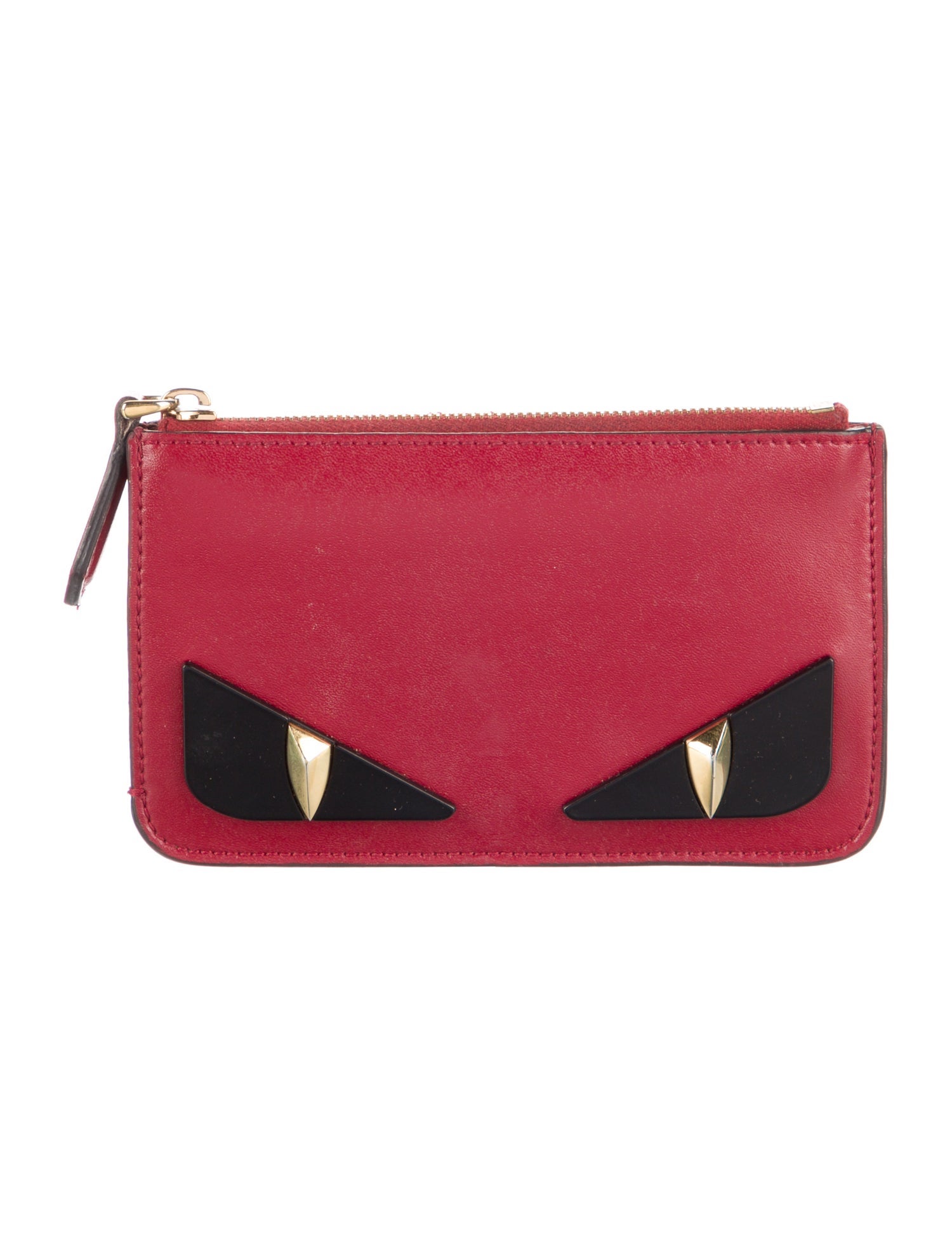 Fendi Monsters Motif Leather Pouch