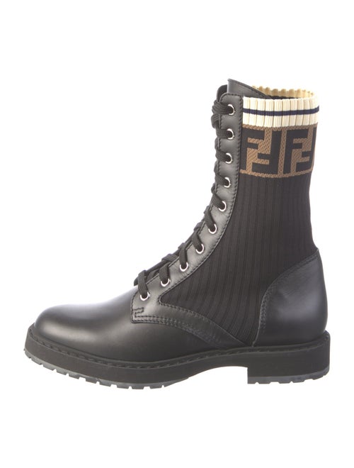 Fendi Zucca FF Logo Printed Combat Boots