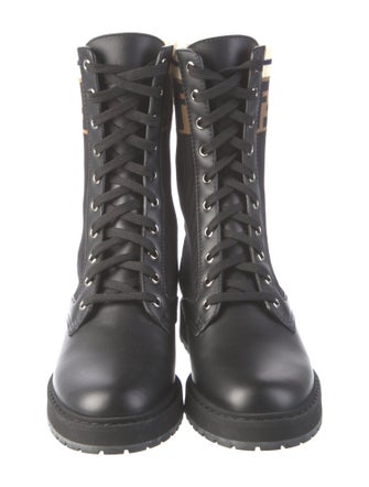 Fendi Zucca FF Logo Printed Combat Boots